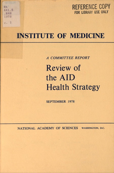 Review of the AID Health Strategy: A Committee Report