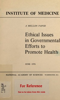 Cover Image: Ethical Issues in Governmental Efforts to Promote Health
