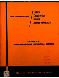 Cover Image: Criteria for Underground Heat Distribution Systems