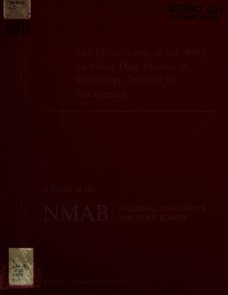 The Effectiveness of the Army Technical Data Package in Technology Transfer for Procurement