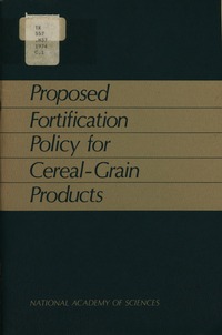 Cover Image: Proposed Fortification Policy for Cereal-Grain Products