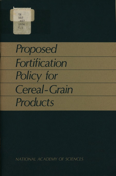 Proposed Fortification Policy for Cereal-Grain Products