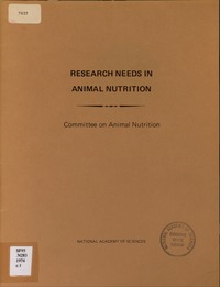 Cover Image: Research Needs in Animal Nutrition