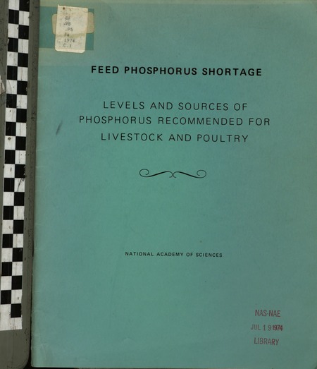 Cover: Feed Phosphorus Shortage: Levels and Sources of Phosphorus Recommended for Livestock and Poultry
