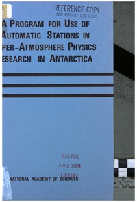 Cover Image: A Program for Use of Automatic Stations in Upper-Atmosphere Physics Research in Antarctica