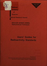 Cover Image: Users' Guide for Radioactivity Standards