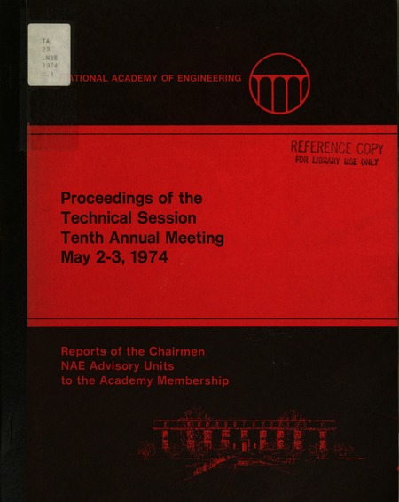 Reports of the Chairmen, NAE Advisory Units, to the Academy Membership: Proceedings of the Technical Session at the Tenth Annual Meeting, May 2 and 3, 1974