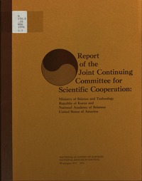 Cover Image: Report of the Joint Continuing Committee for Scientific Cooperation