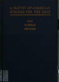 Cover Image: Survey of American Schools for the Deaf, 1924-1925