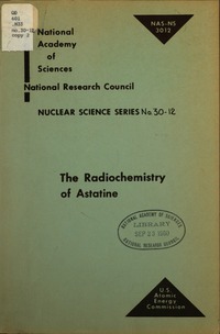 Cover Image: The Radiochemistry of Astatine