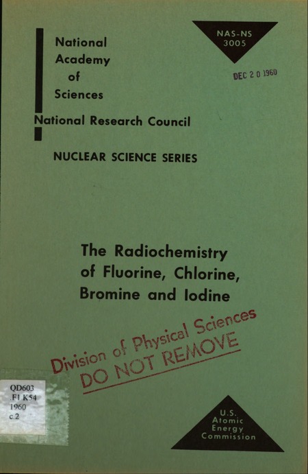 Cover: The Radiochemistry of Fluorine, Chlorine, Bromine and Iodine