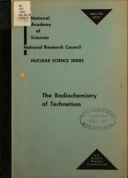 Cover: The Radiochemistry of Technetium