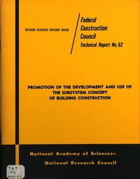 Cover Image: Promotion of the Development and Use of the Subsystem Concept of Building Construction