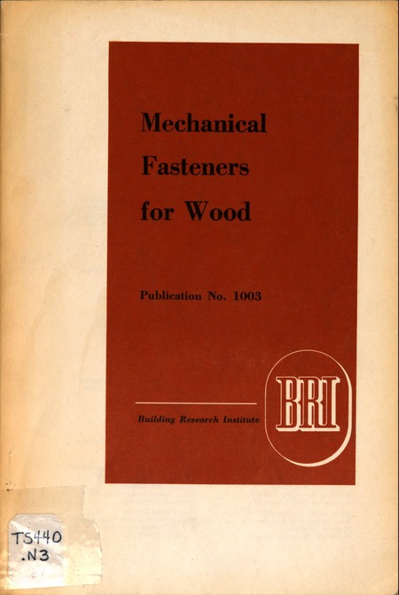 Mechanical Fasteners for Wood