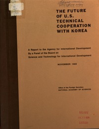 Cover Image: The Future of U.S. Technical Cooperation With Korea