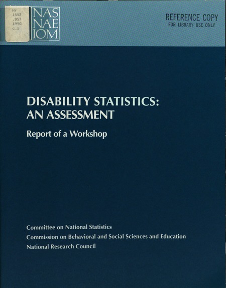Disability Statistics: An Assessment: Report of a Workshop
