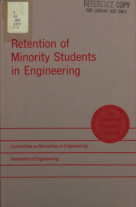 Cover: Retention of Minority Students in Engineering