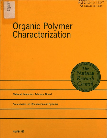 Cover: Organic Polymer Characterization: Report
