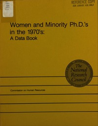 Cover Image:Women and Minority Ph.D.'s in the 1970's