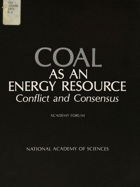 Cover: Coal as an Energy Resource: Conflict and Consensus