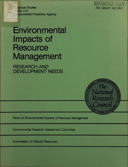 Environmental Impacts of Resource Management: Research and Development Needs