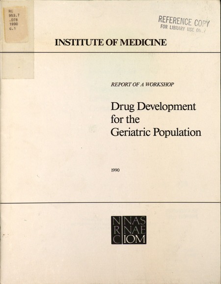 Cover: Drug Development for the Geriatric Population: Report of a Workshop