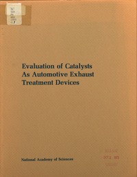 Cover Image: Evaluation of Catalysts as Automotive Exhaust Treatment Devices