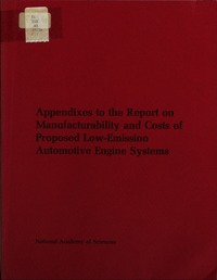 Cover Image: Appendixes to the Report on Manufacturability and Costs of Proposed Low-Emission Engine Systems