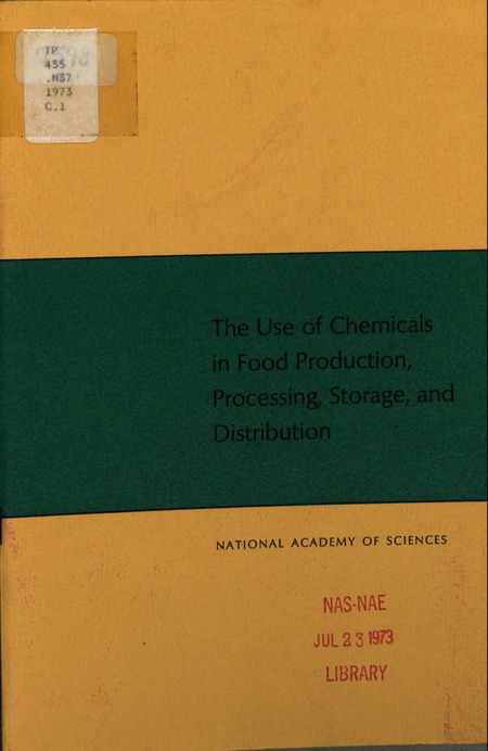Cover: The Use of Chemicals in Food Production, Processing, Storage, and Distribution