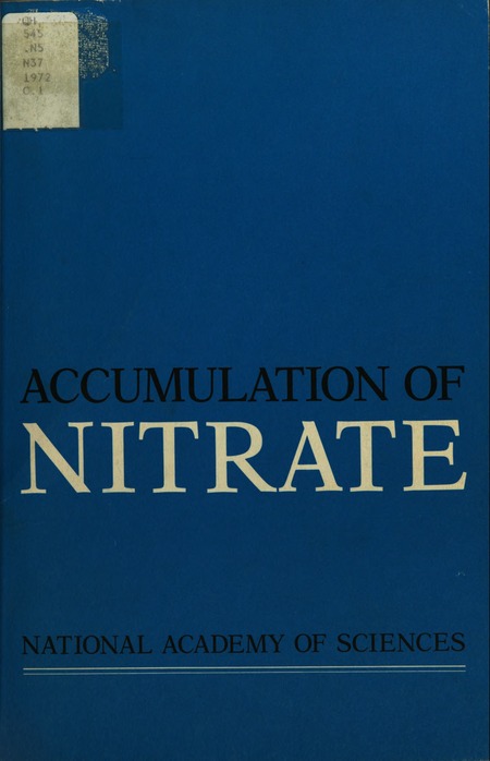 Accumulation of Nitrate