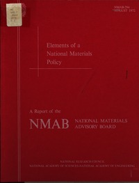 Cover Image: Elements of a National Materials Policy
