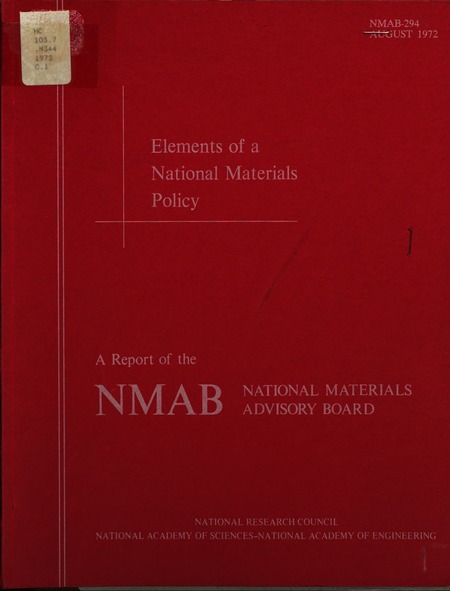 Elements of a National Materials Policy