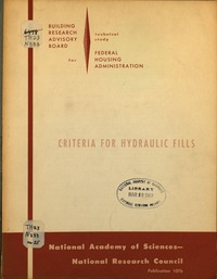 Cover Image: Criteria for Hydraulic Fills