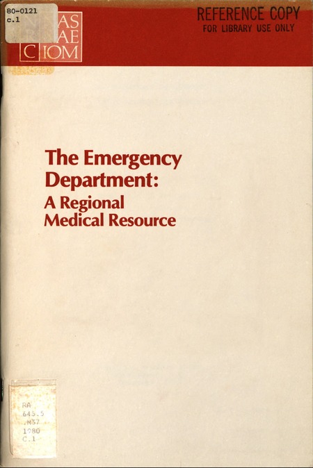 Emergency Department: A Regional Medical Resource