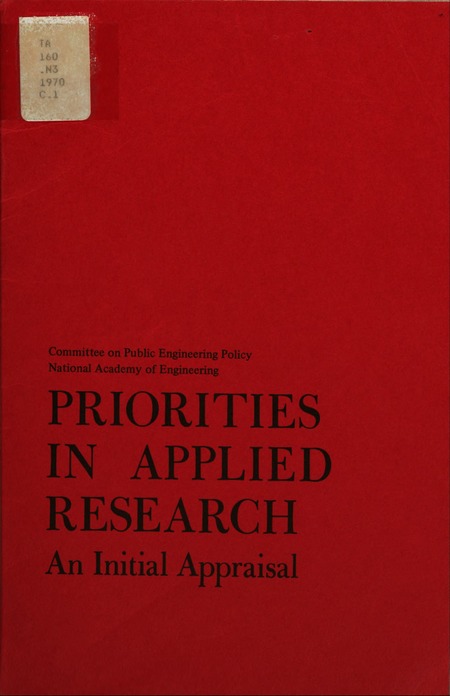 Priorities in Applied Research: An Initial Appraisal