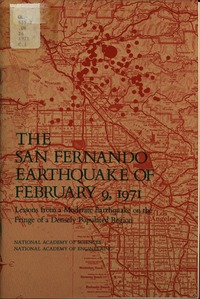 Cover Image:San Fernando Earthquake of February 9, 1971