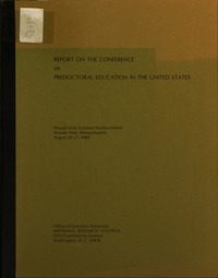 Cover Image: Report on the Conference on Predoctoral Education in the United States