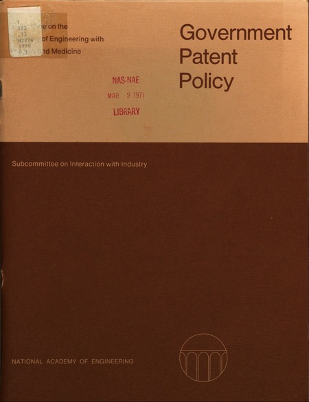 Cover: Government Patent Policy: Report of a Workshop