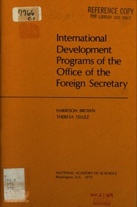 Cover Image:International Development Programs of the Office of the Foreign Secretary