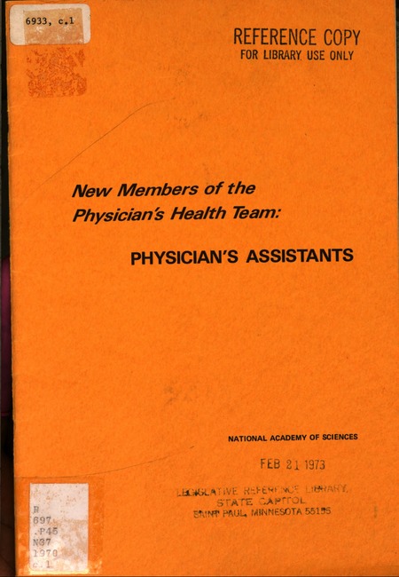 New Members of the Physician's Health Team: Physician's Assistants