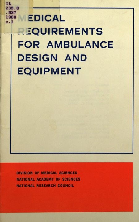 Medical Requirements for Ambulance Design and Equipment
