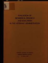 Cover Image: Evaluation of Biomedical Research and Education in the Veterans' Administration