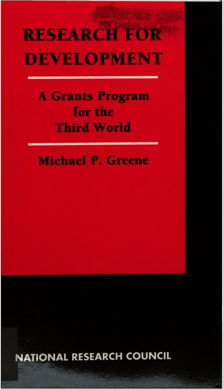 Research for Development: A Grants Program for the Third World