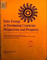 Solar Energy in Developing Countries: Perspectives and Prospects