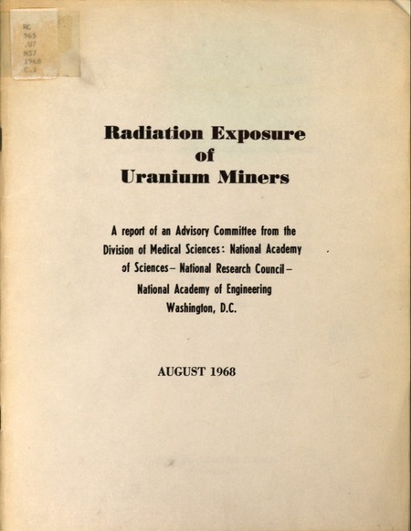 Cover: Radiation Exposure of Uranium Miners