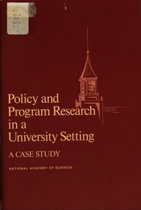Cover Image: Policy and Program Research in a University Setting