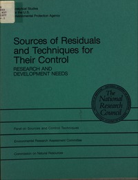 Cover Image:Sources of Residuals and Techniques for Their Control, Research and Development Needs