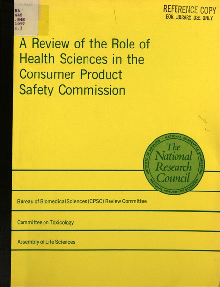 Cover: Review of the Role of Health Sciences in the Consumer Product Safety Commission: A Report