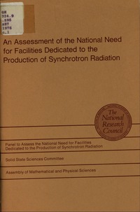Cover Image: An Assessment of the National Need for Facilities Dedicated to the Production of Synchrotron Radiation