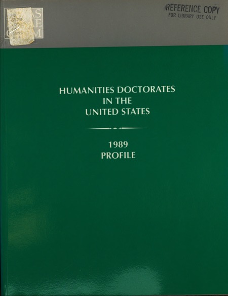 Humanities Doctorates in the United States: 1989 Profile